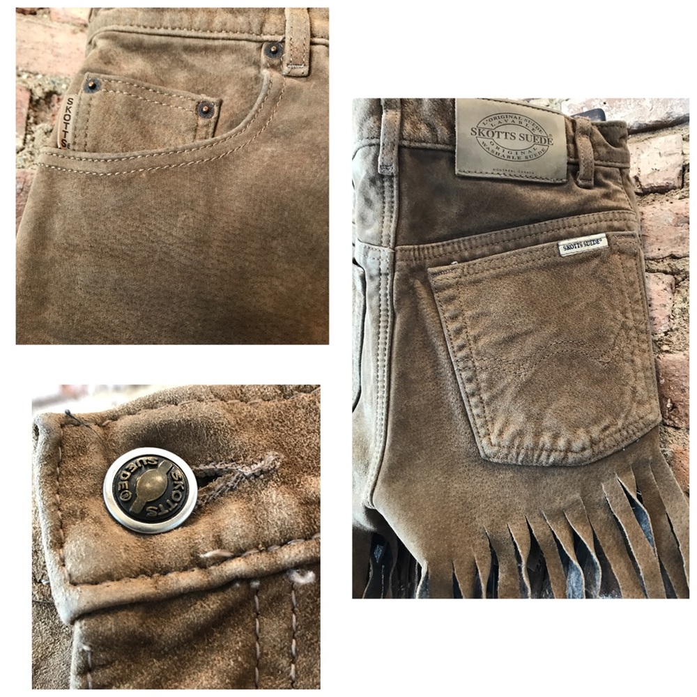 Sold Vintage Suede Frayed Fringe High Rise Shorts - Picture 3 of 5